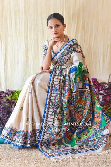 Madhubani painting saree